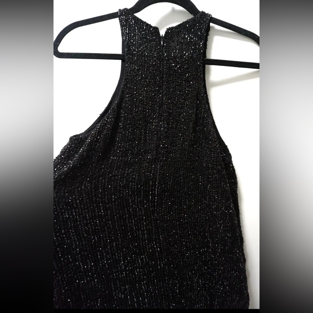 All Saints Women Hand Embellished Beaded Black Tank Top US 6 - Picture 4 of 10